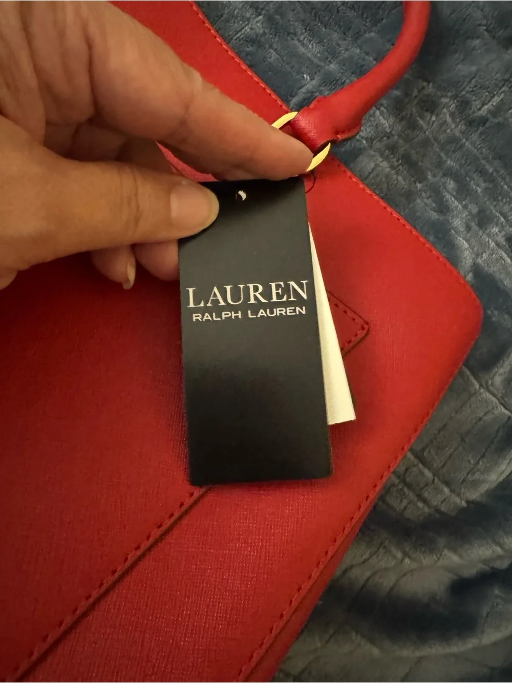 Lauren Ralph Lauren Red Leather Tote Bag